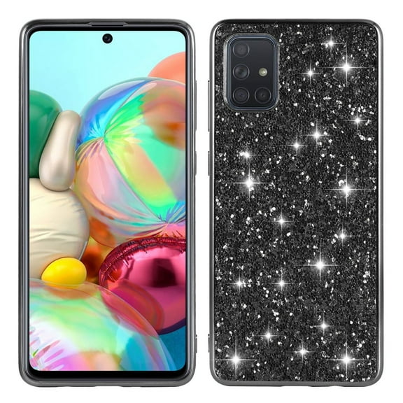 Dteck Case For Samsung Galaxy A51 4G (6.5 inch), Shockproof Rubber Soft TPU Case Bling Glitter Protective Back Phone Slim Cover ,Black