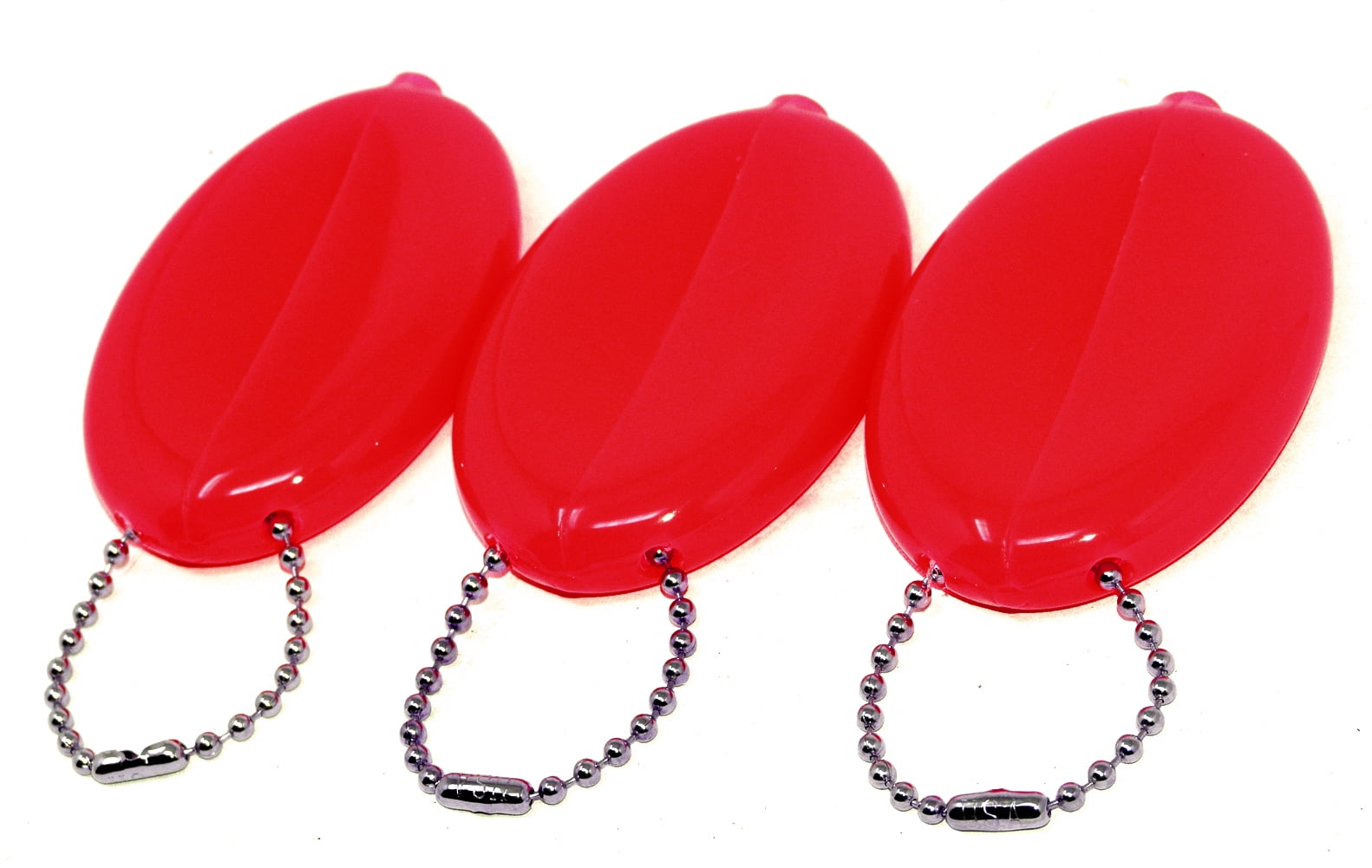 3 Red Oval Squeeze Purses | Multi-Purpose Holds Change and Small Items | Ball Chain Holds Your ...