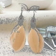 thumbnail image 5 of Pendientes colgantes elegantes shaofei de Pluma para boda Fiesta regalo Nude, 5 of 5