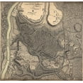 thumbnail image 2 of Vintage Maps 21x20 White Modern Wood Framed Museum Art Print Titled - Bemus Heights Near Hudson River 1777, 2 of 4