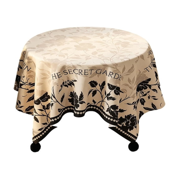 HOARBOEG Round Tablecloth Black 40 Inch, Coffee Table Cover, Washable Stain Resistant Table Cloth for Dining Room Living Room, Decorative Cloth for Tea Table End Table