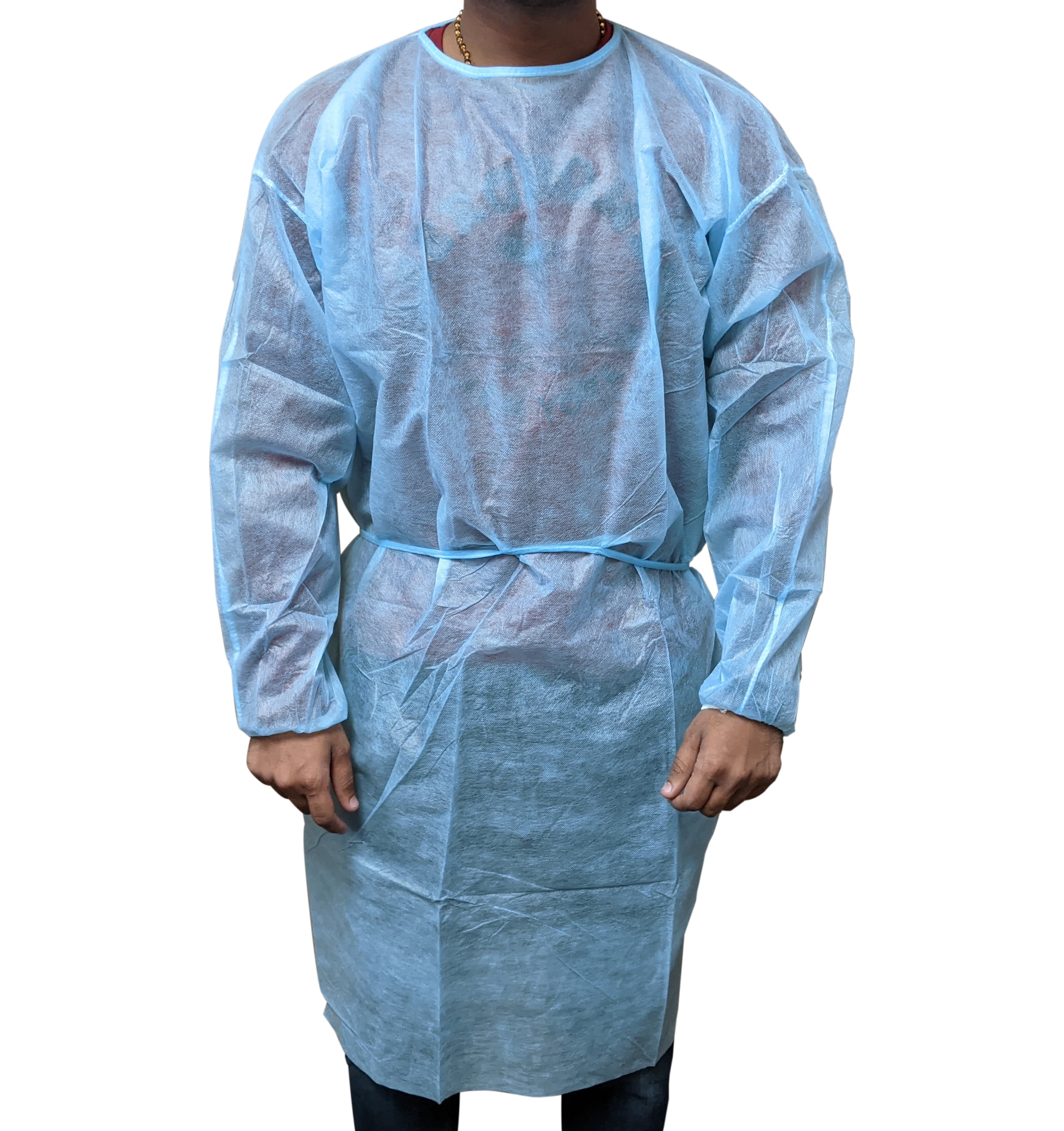 Shield Care® Blue Isolation Gown 47" x 55" PP 25g, Fluid Resistant