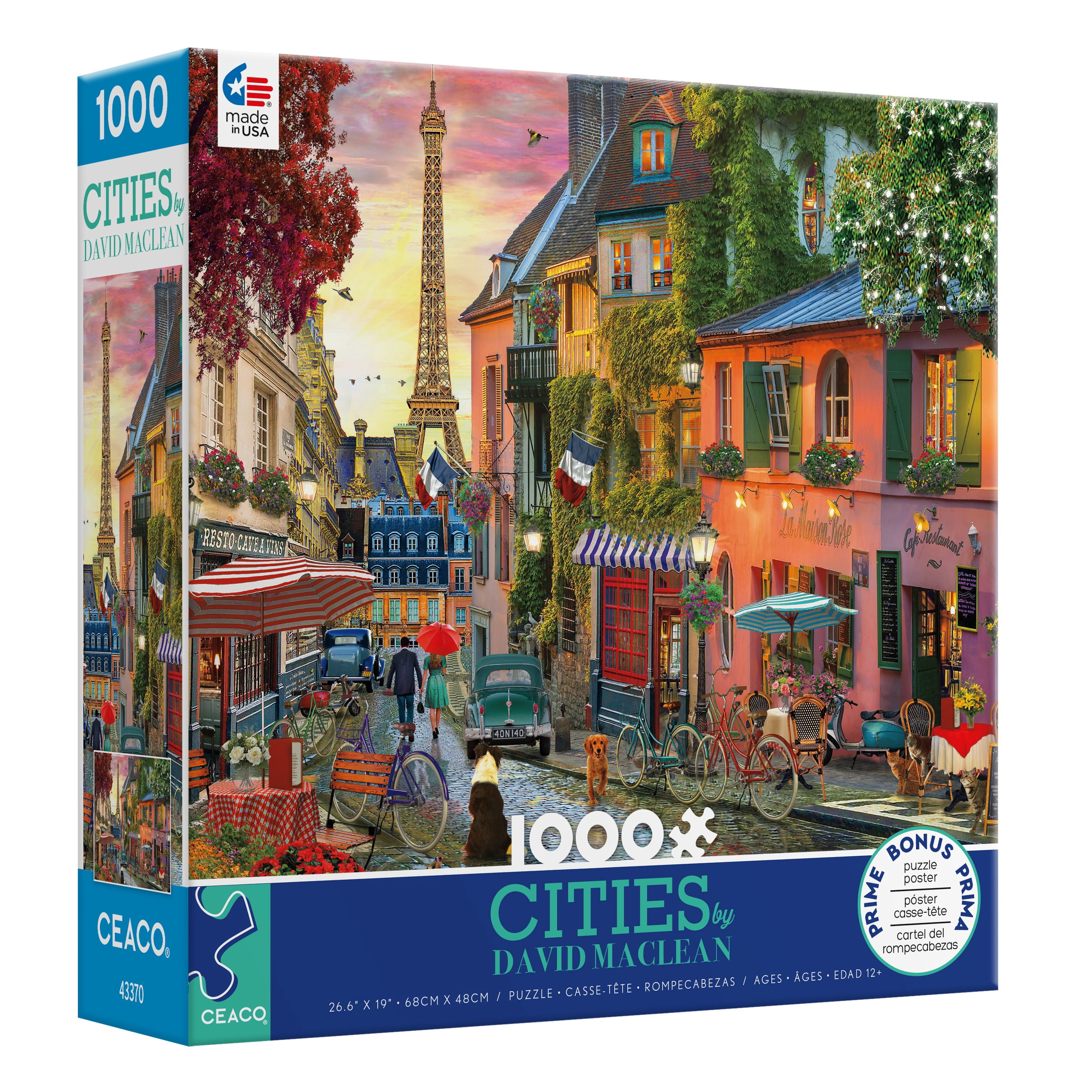 Ceaco 1000-Piece David Maclean Cities Paris After the Rain Interlocking Jigsaw Puzzle