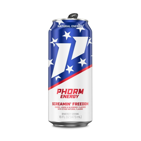 Phorm Energy Drink, Screamin' Freedom, 1 Single 16 fl oz Aluminum Can