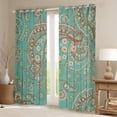 thumbnail image 3 of Feelyou Retro Western Paisley Black Out Curtains, Bohemian Damask Flower Curtains Pack of 2 (42x63 Each), Mandala Hippie Theme Bedroom Curtains, Window Curtains Bedroom Decor, 3 of 7