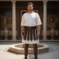 thumbnail image 3 of Jiibva Men's Gladiator Costume PU Leather Gladiator Kilt Skirt Punk Style Skirt Belt, 3 of 7