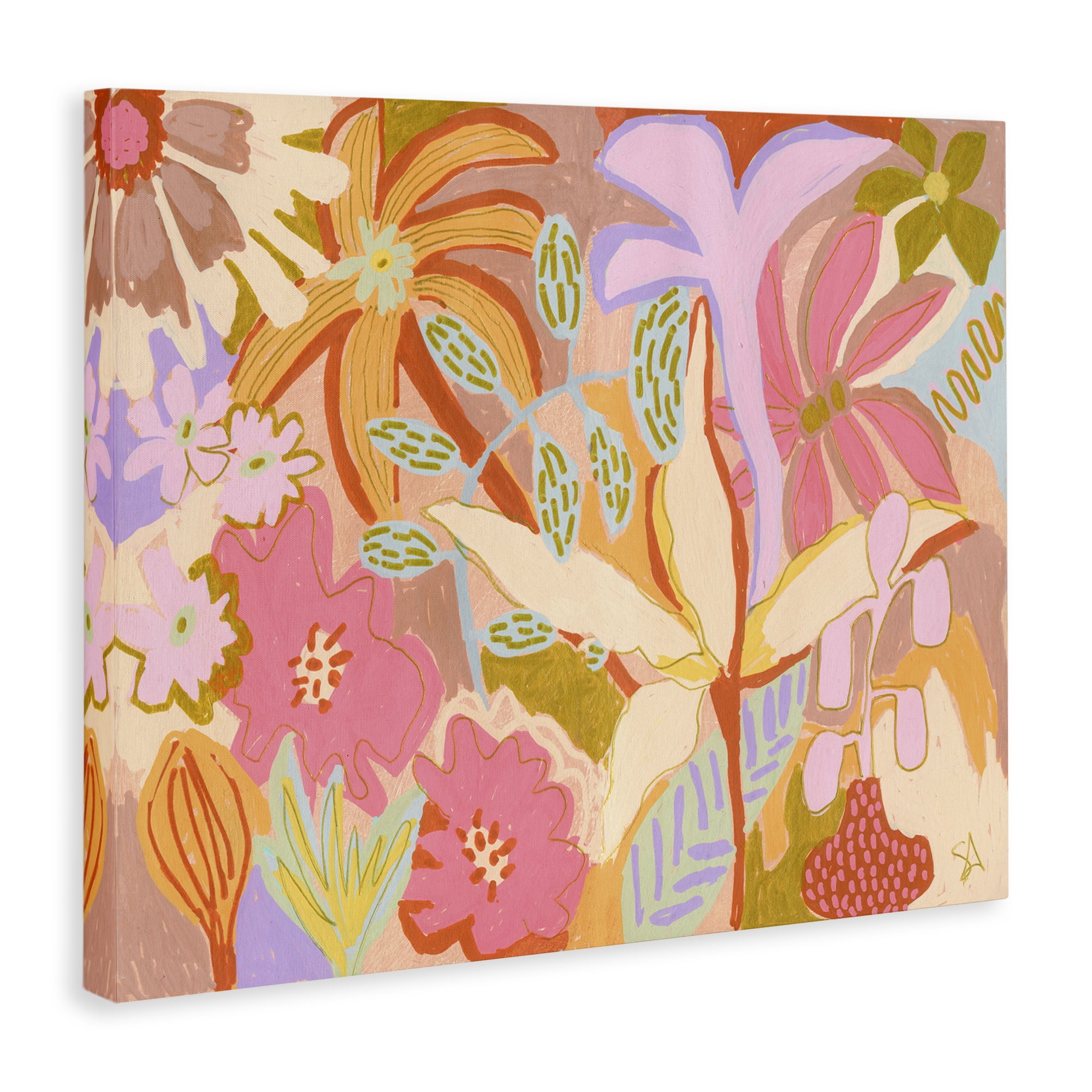 Stupell Industries Soft Expressive Botanicals Plants & Flowers Painting Wrapped Canvas Art Print Wall Art, 40 x 30