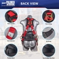 thumbnail image 4 of Palmer Safety Fall Protection Full Body 5 point Harness, Padded Back Support, Quick-Connect Buckle, Grommet Legs, Back&Side D-Rings, OSHA ANSI Industrial Roofing Tool Personal Equipment, 4 of 5