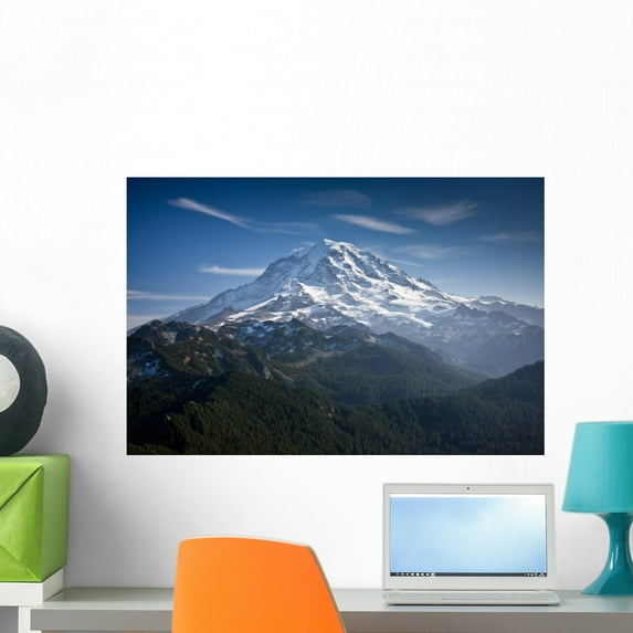 Mt Rainier Wall Mural by Wallmonkeys Peel and Stick Graphic (24 in W x 16 in H) WM261422