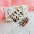 thumbnail image 4 of Uñas postizas adhesivas SXTSZJ con diseño de leopardo, acrílicas, 24 piezas, 4 of 7