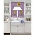 thumbnail image 3 of Violet Sunshine Sunflower Swag Kitchen Curtains Sets for Windows 24 Inch Length, Pastoral Bees Farmhouse Floral Short Window Curtain Panels Swags Valances and Tiers 3 Piece Set for Cafe/Dining Room, 3 of 5