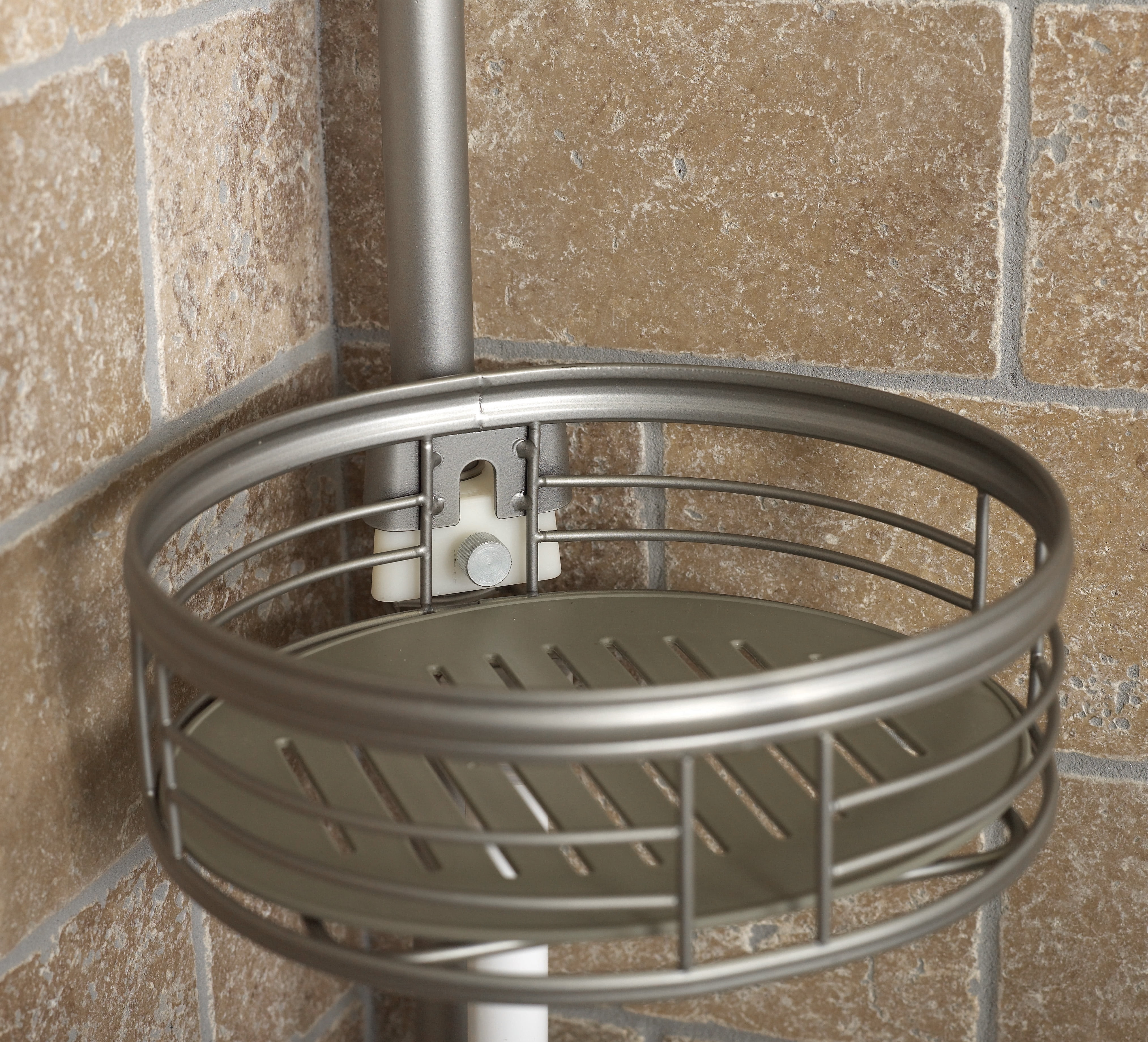 Bathroom Bath Accessories Zenith 3Shelf Tension Pole Caddy Satin