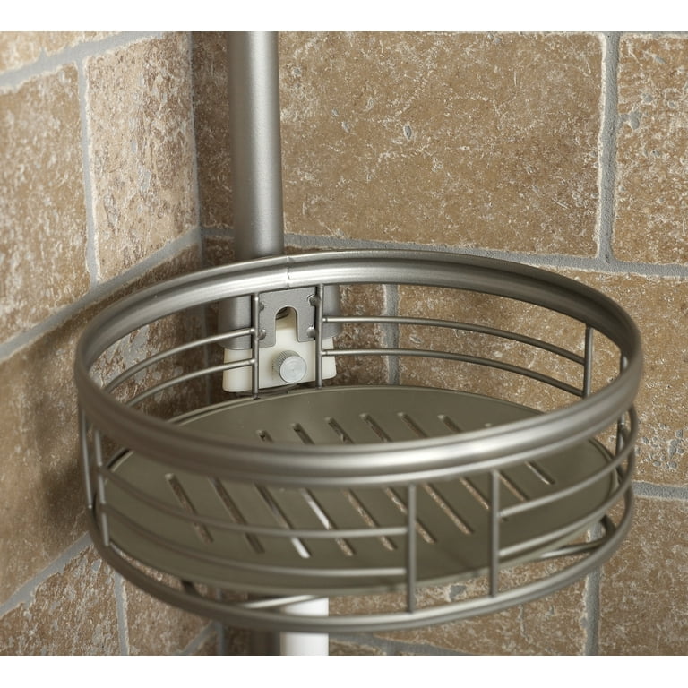 3-Tier Rust-Resistant Tension Pole Shower Caddy with Removable Baskets, 60  in. to 108 in., Oil-Rubbed Bronze - Walmart.com