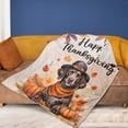 thumbnail image 4 of Happy Thanksgiving German Shorthaired Pointer Welcome Thankful Fall Autumn Pumpkin Cozy Fleece Blanket GSP Lover Dog Gift Warm Soft Throw Blanket - 02021, 4 of 5