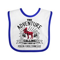 Inktastic Pigeon Forge Tennessee The Adventure is Calling and I Must Go Boys or Girls Baby Bib