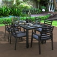 thumbnail image 2 of LeisureMod Chelsea Modern Outdoor Patio Dining Armchair with Removable Cushion, Aluminum Frame Weather-Resistant Chair for Backyard, Garden, Balcony & Deck, 2 of 16