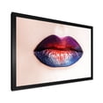 thumbnail image 2 of Designart 'Female Lips With Bright Multicolored Lipstick' Modern Framed Art Print, 2 of 4