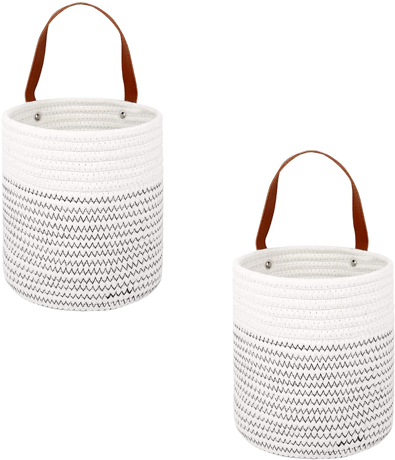Egebert Woven Wall Basket Set suspended, set of 2 baskets cotton rope