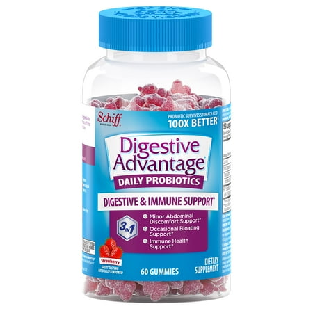 Digestive Advantage Strawberry Daily Probiotic Gummies, 60 ct