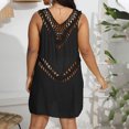 thumbnail image 4 of Swimsuit Cover Ups for Women,V Neck Hollow Out Swim Cover-up Crochet Bohemian Summer Beach Cover Up Dress, 4 of 4