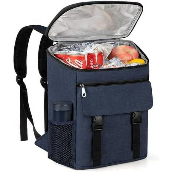 Backpack Cooler, Soft Cooler Backpack Insulated Leak Proof, 30 Cans Travel Cooler Bag for Picnic, Camping, Beach, Hiking, BBQ, & Lunch - Sandproof, Water-Resistant(Dark Blue)