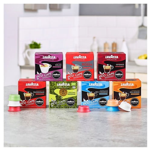 Lavazza A Modo Mio Compostable Dek Cremoso Coffee Capsules, 16 pods per pack, British Import (Pack of 3)