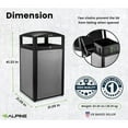 thumbnail image 4 of Alpine Industries Steel Outdoor Commercial Trash Can with Dome Lid 40 Gallon Silver 2-Pack, 4 of 9