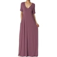 thumbnail image 1 of TheMogan Women's PLUS Soft Jersey Oversized V-Neck Short Sleeve Maxi Dress W Pocket, 1 of 6