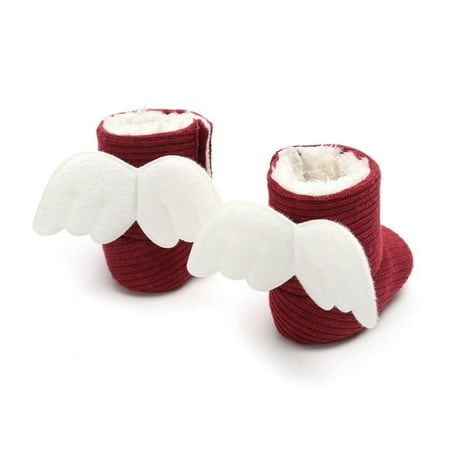 

Infant Baby Boys Girls Plush Winter Snow Boots Angel Soft Sole Boots Toddler Newborn Warm First Walker Crib Outdoor Shoes