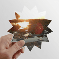 thumbnail image 1 of Lotus And Sunset Sun Vinyl Sticker Luggage Graffiti Flower Decal, 1 of 3