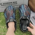 thumbnail image 3 of MGEZCOO Men's Patterned EVA Clogs – Adjustable Strap Water Sandals, Breathable Feather Print Slip-On Shoes for Summer, Beach & Casual Wear, 3 of 8