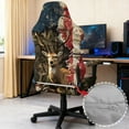 thumbnail image 4 of Xoenoiee Deer Camo American Flag Print Gaming Chair Cover, Removable Office Chair Cover with Zipper, Stretch Anti-dust Universal Washable High Back Computer Seat Protector for Pets, 4 of 7