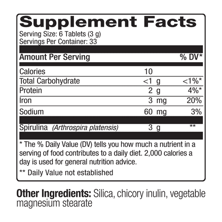 Pure Hawaiian Spirulina - 500 mg Tablets 200 Count