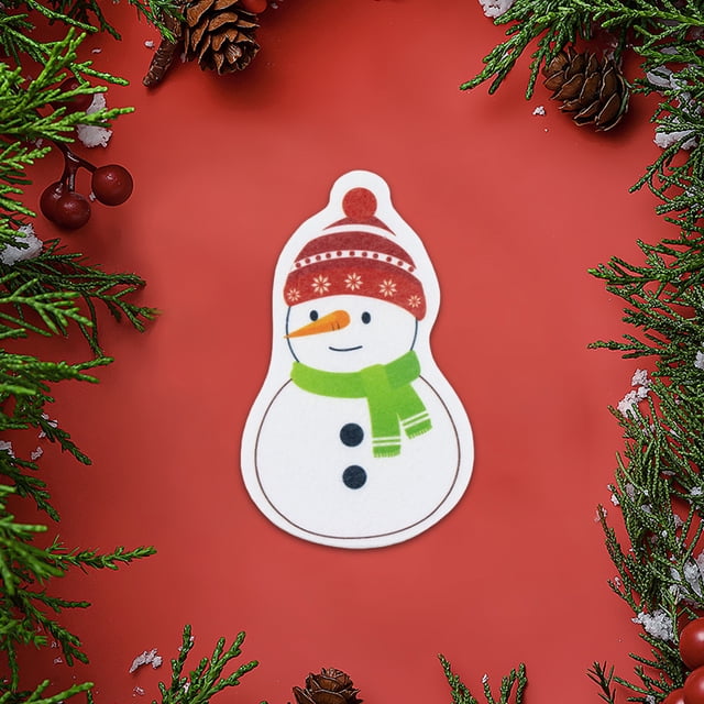 Éponge de Noël pour Récurer la Vaisselle avec Conception Épaissie à Trois Couches, Tampon à Récurer, Résistante aux Taches, Mousse Élevée, Rinçage Facile, Outil de Nettoyage de Cuisine