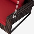 thumbnail image 5 of HQZX Wicker Hanging Porch Swing with Chains and Pillows,for Patios and Garden,Brown1, 5 of 8