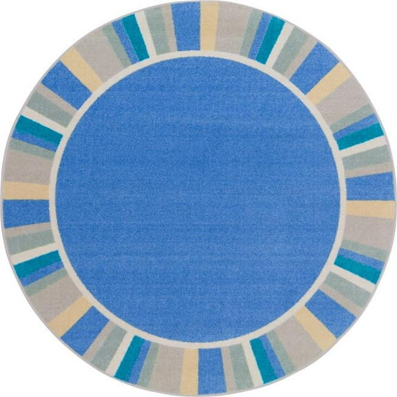 Joy Carpets  Off the Cuff Round Area Rug Light Blue - 5 ft. x 4 in.