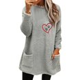 thumbnail image 1 of Gibobby Sudadera navideña mujer Suéter informal de felpa con cuello redondo y manga larga para mujer, estampado romántico de Navidad, Otoño e Invierno(Gris,XG), 1 of 4