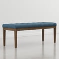 thumbnail image 3 of Simpli Home Waverly 48 inch Wide Upholstered Linen Look Fabric Tufted Ottoman Bench, Indigo Blue, 3 of 8