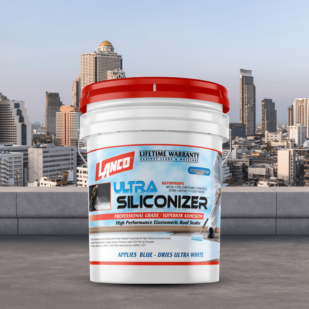 Lanco Ultra Siliconizer Roof Sealer, White Industrial Coating 100% Acrylic Elastomeric, 5 gal