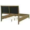 thumbnail image 3 of Benjara BM328591 Heon Bed - Block Panel Headboard - Ivory Upholstery - Pine Wood, Brown - King Size, 3 of 3