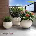 thumbnail image 2 of Macetas modernas set de 3 piezas para exteriores grande Somali color arena sandstone de Polietileno ultra ligera Artego Japi Hecho en Brasil, 2 of 7