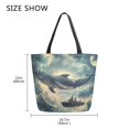 thumbnail image 5 of FORMRS Womens Canvas Tote Bag with Zipper Inner Pocket Shoulder Handbag, Beige Floating Whale, 5 of 7
