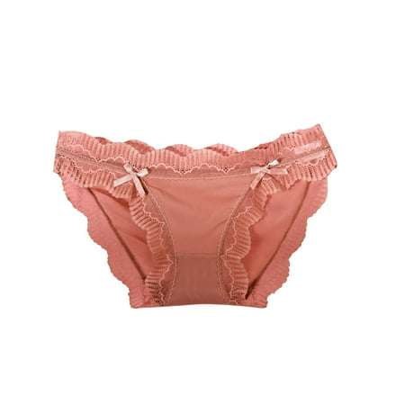 

Knosfe Women s Soft Stretch Panties Breathable Low Waisted Underwear Lace See Through Briefs L