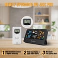 thumbnail image 2 of Raddy WF-55C PRO Weather Station with Wireless Remote Sensor, Thermometer Hygrometer Barometer, Alarm Clock, Weather Forecast, Color Display for Indoor Outdoor, 2 of 10