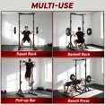 thumbnail image 3 of Soozier Adjustable Squat Rack & Bench Press Station, Heavy-Duty Steel Multi-Function Power Rack with Pull-up Bar and Plate Storage for Home Gym Strength Training, Black, 3 of 7
