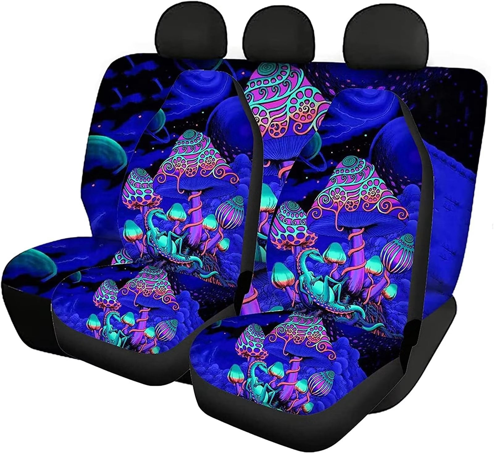FKELYI Trippy Mushroom Pattern Car Seat Covers for Women Men,Front and
