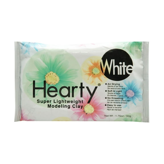Hearty Super Lightweight Air Dry Clay, White, 1.75 oz