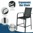 thumbnail image 2 of Aimee Lii 3 Pieces Outdoor Patio Bar Table Stool Set, Outdoor Patio Furniture, Black, 2 of 8