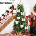 thumbnail image 3 of 12 PCS White Christmas Bows, 5.5 Inch Glitter Sequin Bows for Christmas Trees & Wreath Decorations, 3 of 5