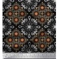 thumbnail image 1 of Soimoi Cotton Poplin Fabric Filigree Damask Print Sewing Fabric Yard 56 Inch Wide, 1 of 3